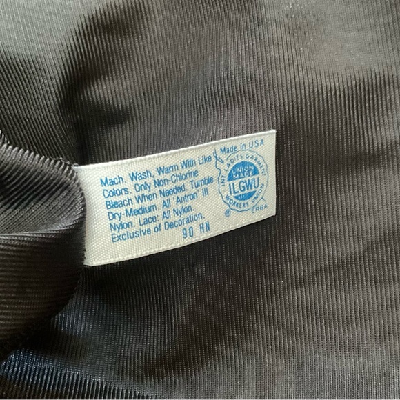 Maidenform Vintage Black Lace Trim Chemise Slip Set Size 36 Medium - Picture 6 of 6